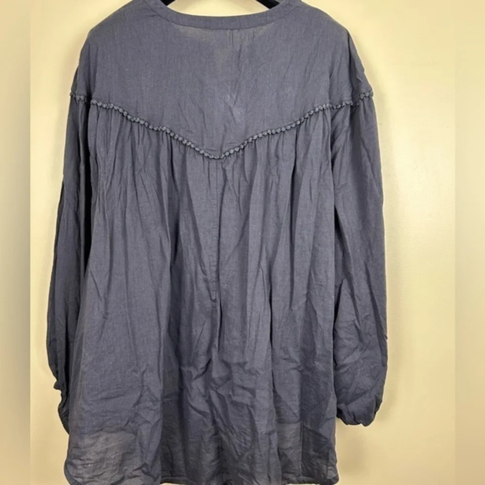 Old Navy button front blue blouse‎ XXL - Picture 5 of 7